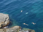 SX19547 People swimming by Cinque Terre Coastpath, Italy.jpg